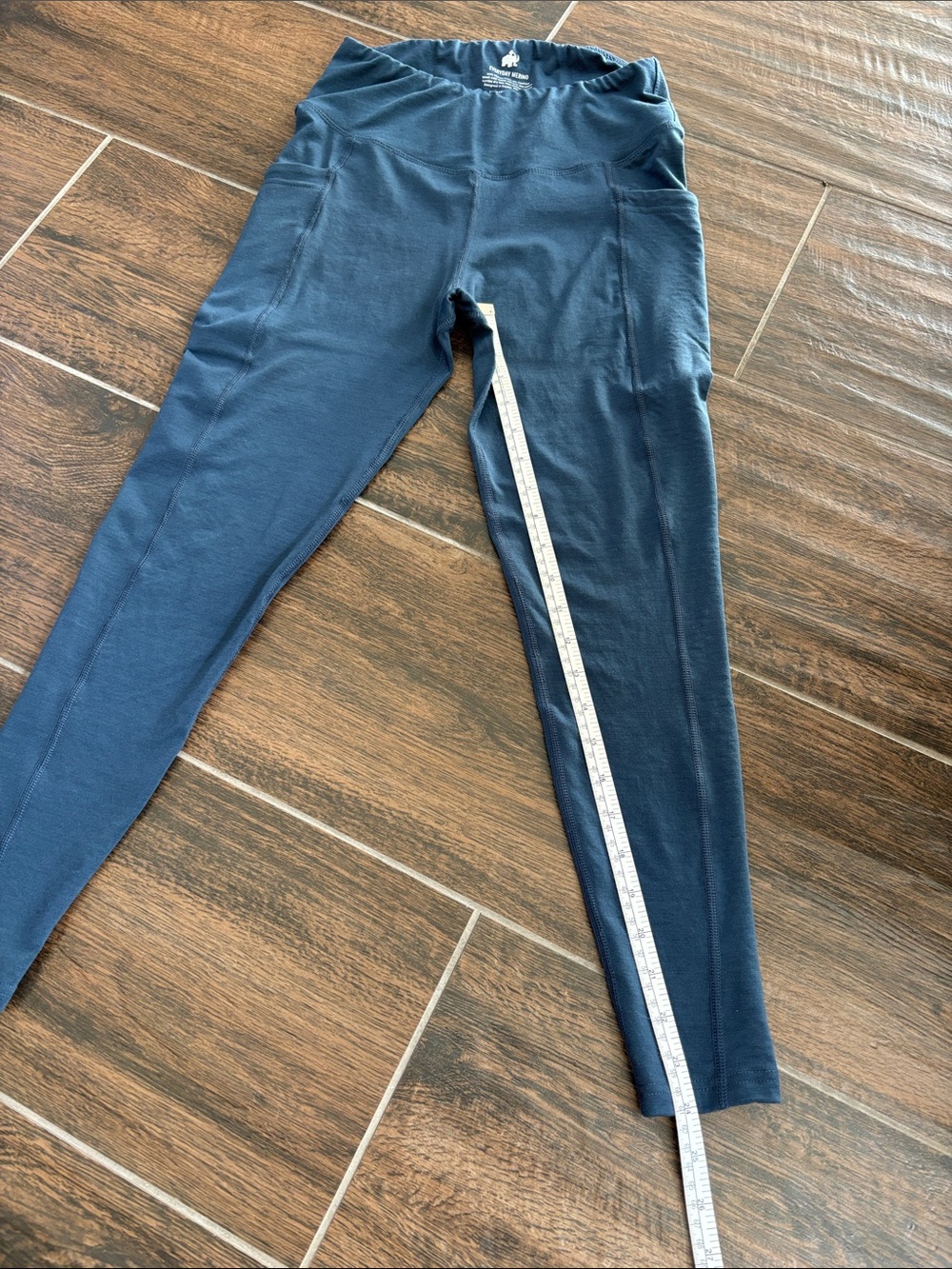 Woolly’s High-Waist Blue Merino Wool Leggings with Side Pockets size S - Picture 5 of 15